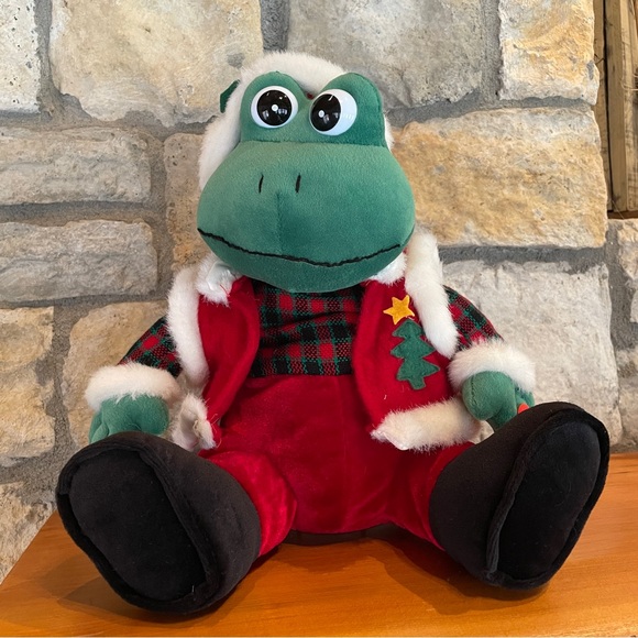 Kurt Adler Singing Croaking Plush Christmas Frog Musical Jingle Bells 10" VIDEO - Picture 1 of 8